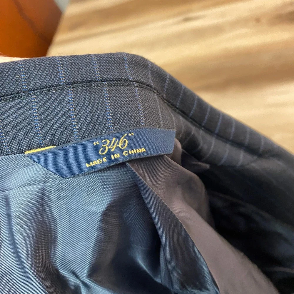 Brooks Brothers Sport Coat Mens 38R Pinstripe 2 Button Blazer Jacket Gray Blue